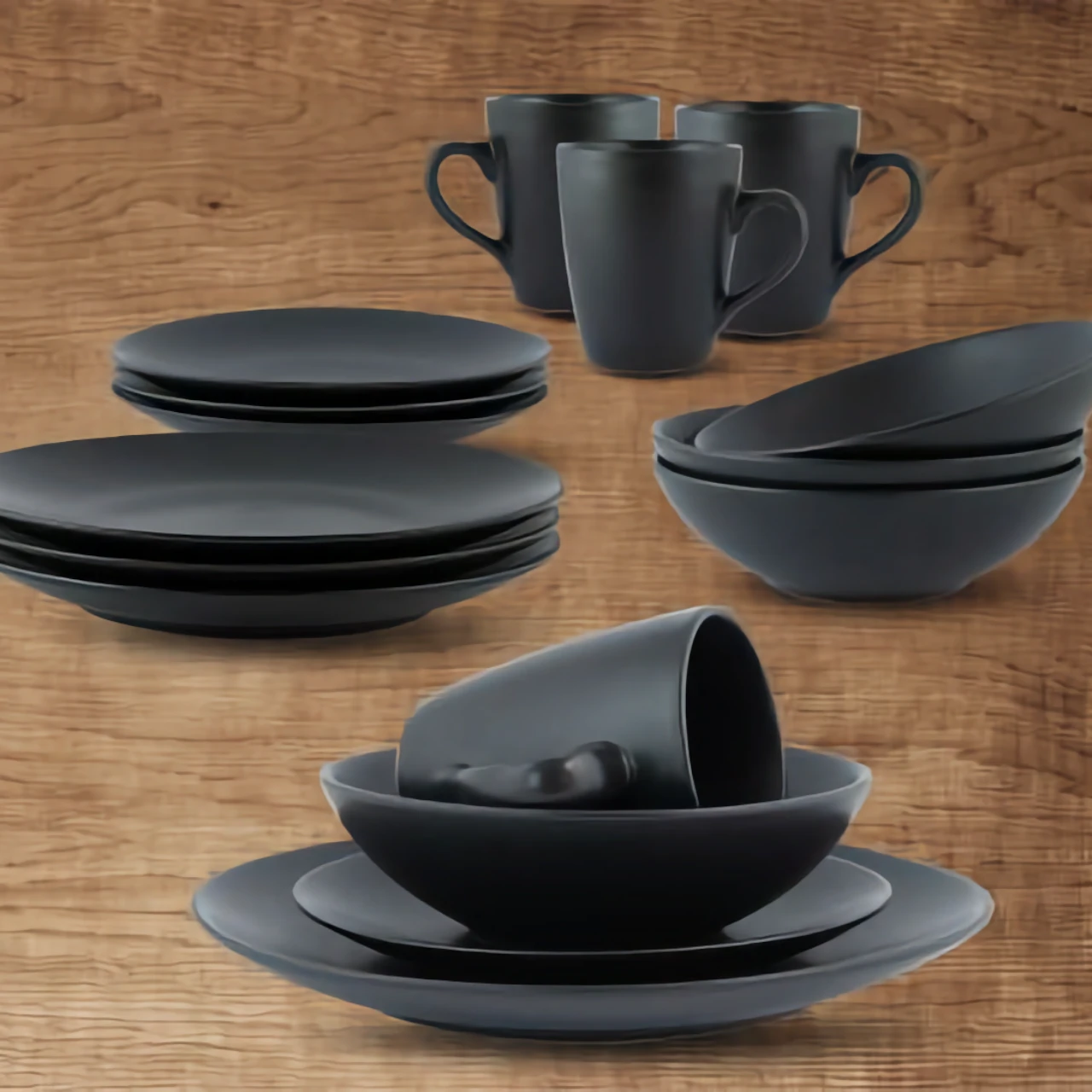 Arte Viva Schiefer črn - 16 delni kombiniran servis