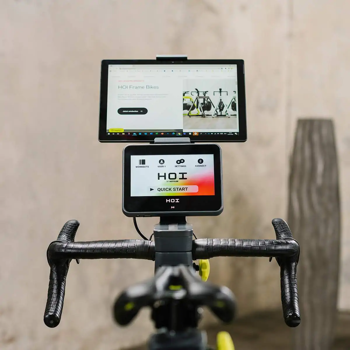 Kettler HOI FRAME+ - dirkalno sobno kolo - 7" zaslon na dotik - Bluetooth povezljivost