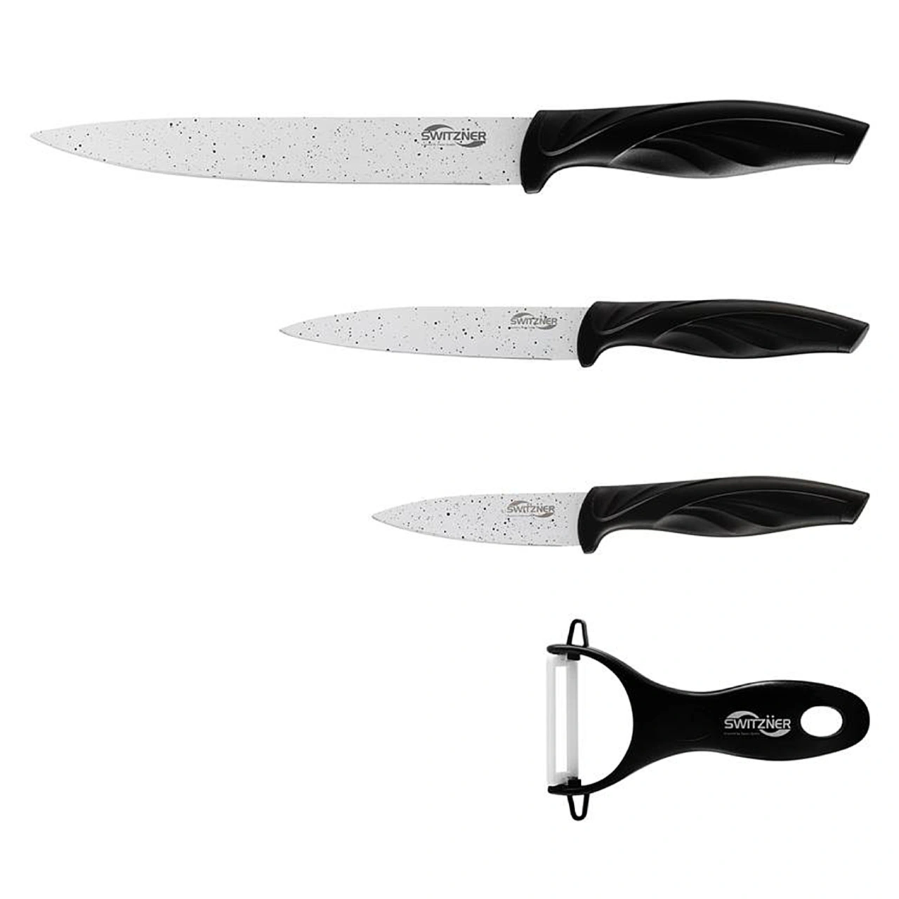 Switzner set nožev s keramično prevleko - 4 delni - 3 noži in lupilec