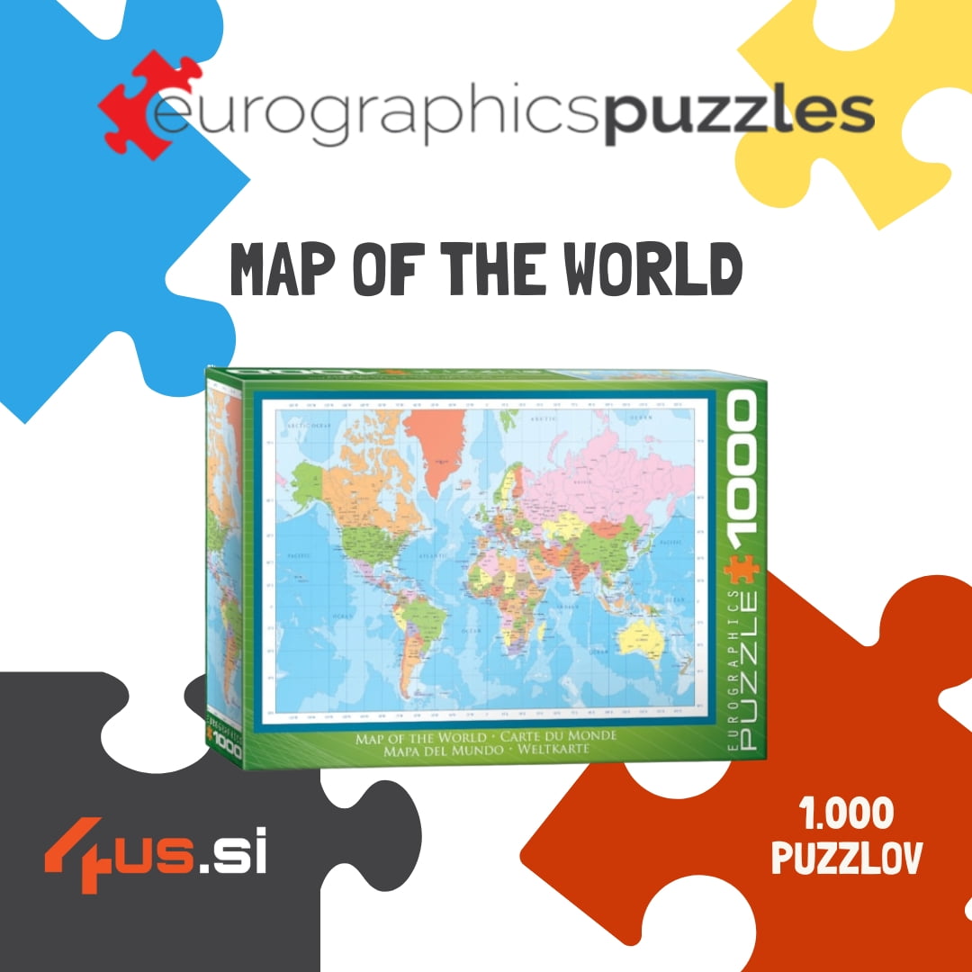 Puzzle Moderni zemljevid sveta - 1.000 kosov
