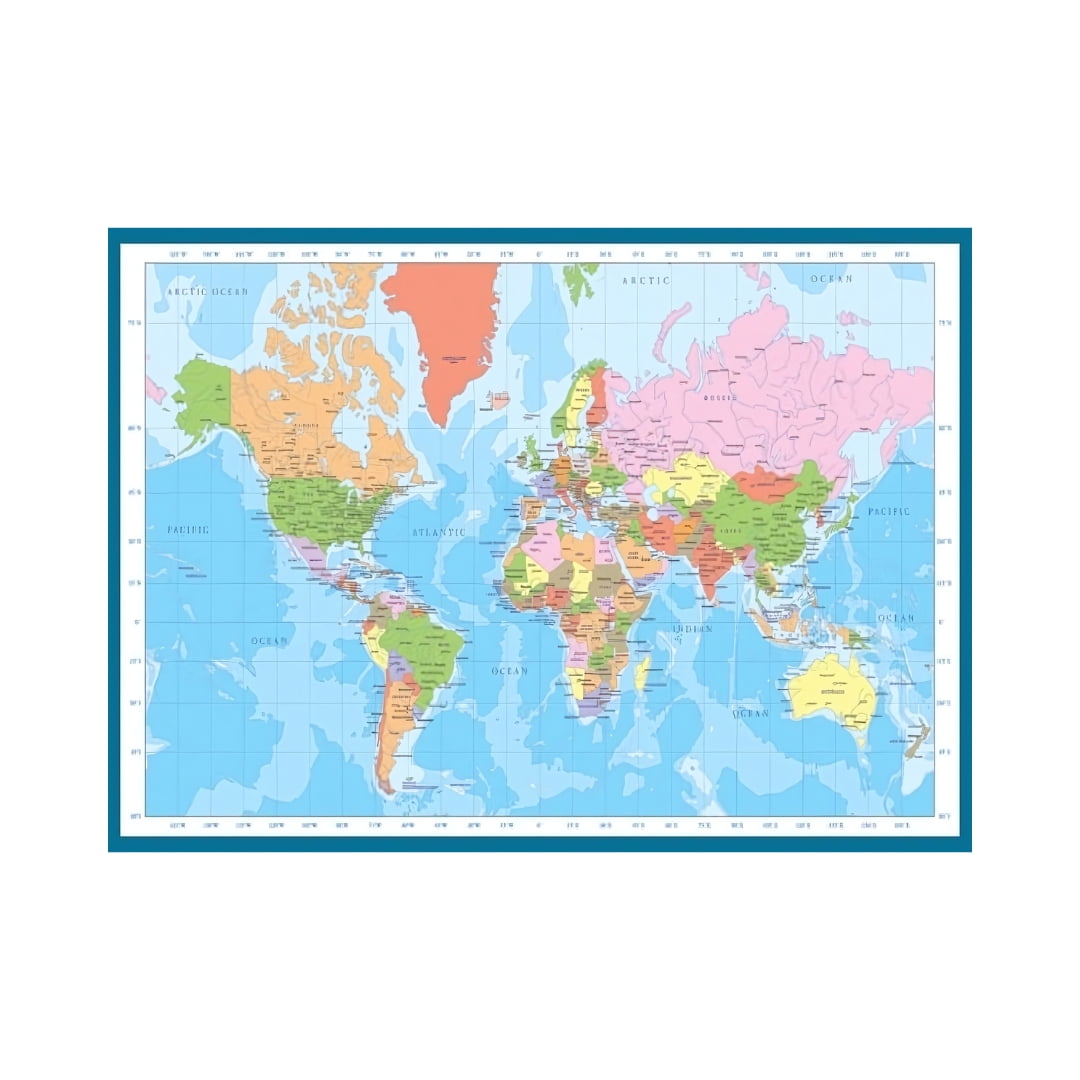 Puzzle Moderni zemljevid sveta - 1.000 kosov