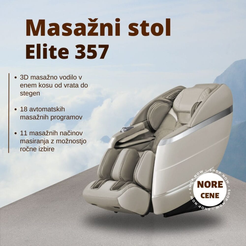 Masažni stol Elite 357 - 3D masaža - Moderna investicija v vaše zdravje in dobro počutje