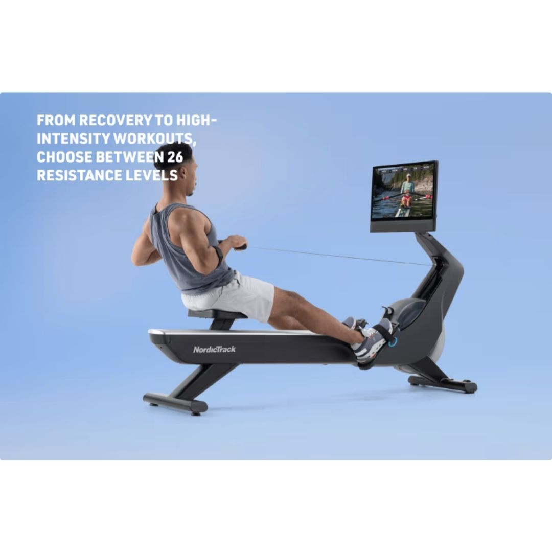 NordicTrack RW900 Rower veslaška naprava | 24-palčni vrtljivi HD-zaslon na dotik, 26 stopenj SMR-upora, Aluminijasto vodilo | Vadite po svojem načrtu - slika 3
