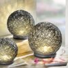 LED Dekorativne Luči Sfera - 1 LED dekorativne luči Sfera – set treh svetlečih krogel v rattan videzu