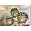 LED Dekorativne Luči Sfera - 6 LED dekorativne luči Sfera – set treh svetlečih krogel v rattan videzu