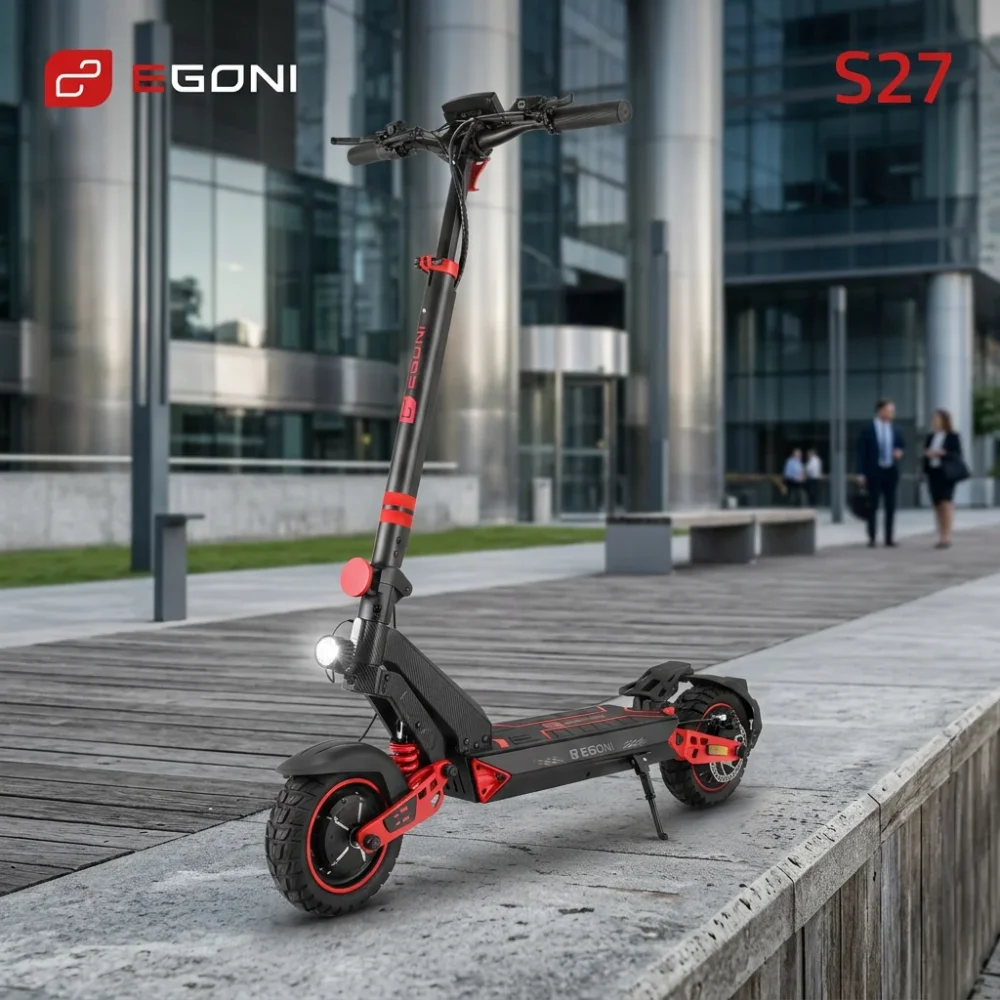 Egoni S27 električni skiro | 1000 W | Do 60 km dosega | Dvojno vzmetenje in pametna povezljivost
