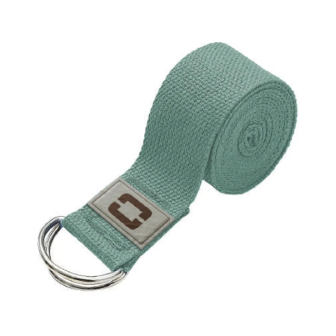 Toorx joga trak z dvojno D-zaponko | 180 × 3,8 cm · polycotton · green tea | več nadzora v položajih - slika 1